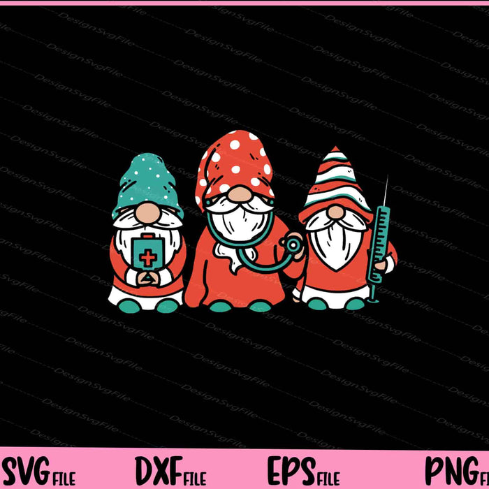 Christmas Nurse Gnomes Svg Cutting Printable Files  - Premium Cutting Files in SVG, PNG & EPS Formats - Premium SVG Cutting Files for Crafts