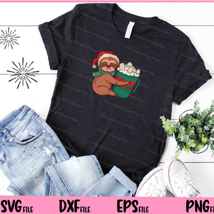 Christmas Sloth Beer Drink Svg Cutting Printable Files  - Premium Cutting Files in SVG, PNG & EPS Formats - Premium SVG Cutting Files for Crafts