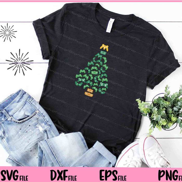Christmas Tree Joystics Gaming Svg Cutting Printable Files  - Premium Cutting Files in SVG, PNG & EPS Formats - Premium SVG Cutting Files for Crafts