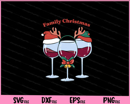 Christmas Wine Glasses Svg Cutting Printable Files  - Premium Cutting Files in SVG, PNG & EPS Formats - Premium SVG Cutting Files for Crafts