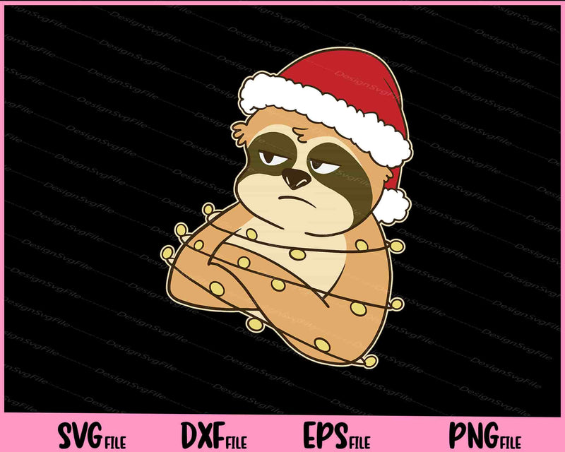 Christmas sloth animal funny svg