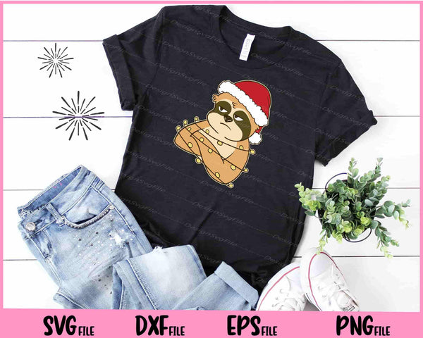 Christmas sloth animal funny t shirt