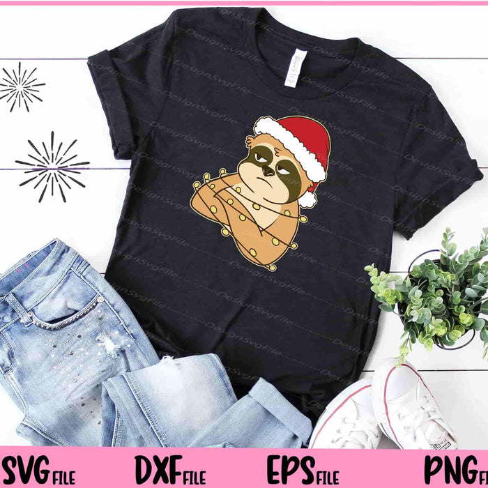 Christmas sloth animal funny Svg Cutting Printable Files  - Premium Cutting Files in SVG, PNG & EPS Formats - Premium SVG Cutting Files for Crafts