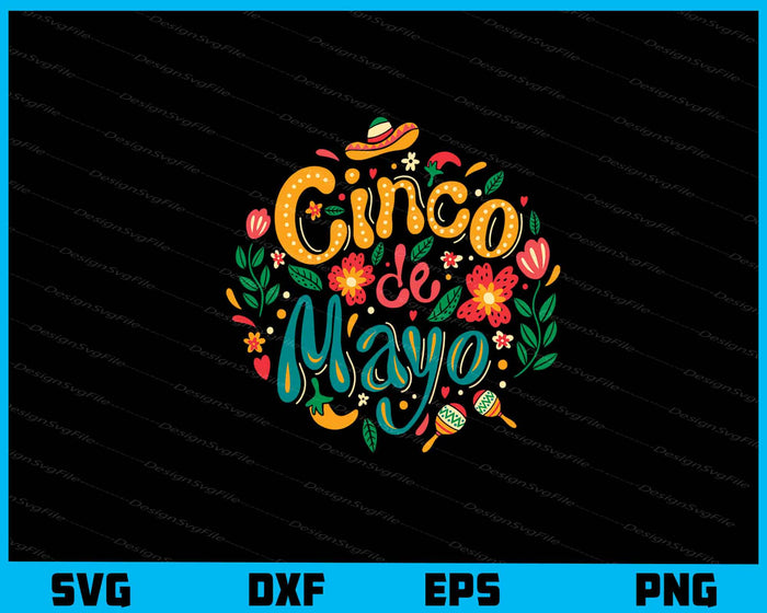 Cinco De Mayo Retro Vintage Svg Cutting Printable File  - Premium Cutting Files in SVG, PNG & EPS Formats - Premium SVG Cutting Files for Crafts