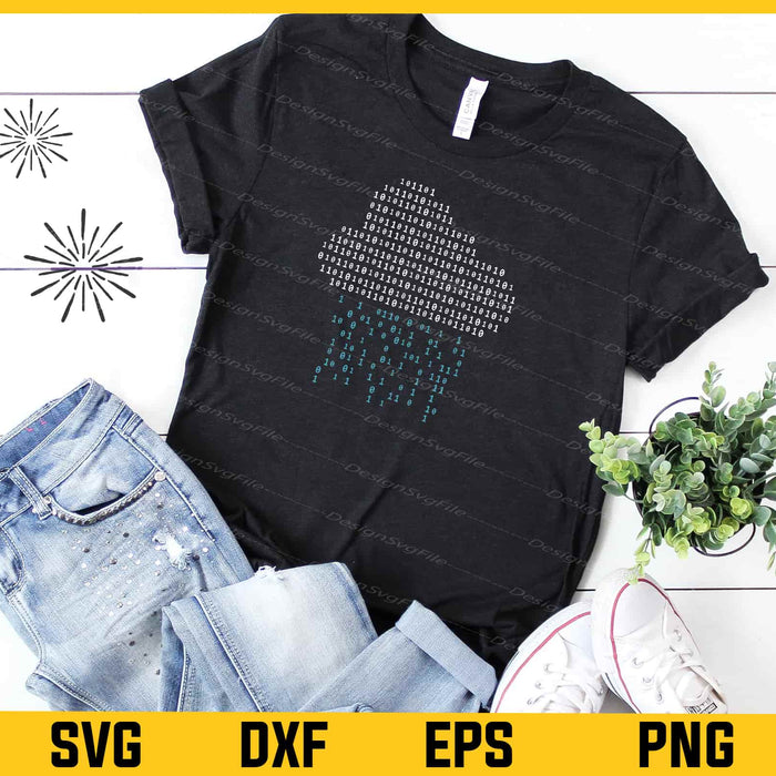 Cloud With Binary Code Svg Cutting Printable File  - Premium Cutting Files in SVG, PNG & EPS Formats - Premium SVG Cutting Files for Crafts