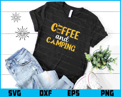 Coffee And Camping SVG PNG Printable File  - Premium Cutting Files in SVG, PNG & EPS Formats - Premium SVG Cutting Files for Crafts