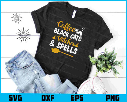 Coffee Black Cats Witches Spells Svg png Design Printable File  - Premium Cutting Files in SVG, PNG & EPS Formats - Premium SVG Cutting Files for Crafts