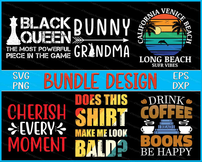 Collection of text-based graphics with various phrases and designs on a black background.