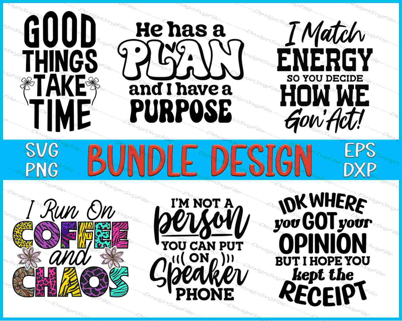 Coffee Bundle SVG, Match Energy PNG