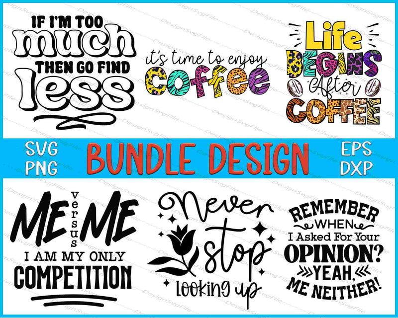 Coffee Bundle SVG, Versus PNG