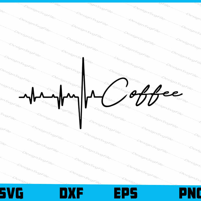 Coffee Heartbeat Lifeline SVG