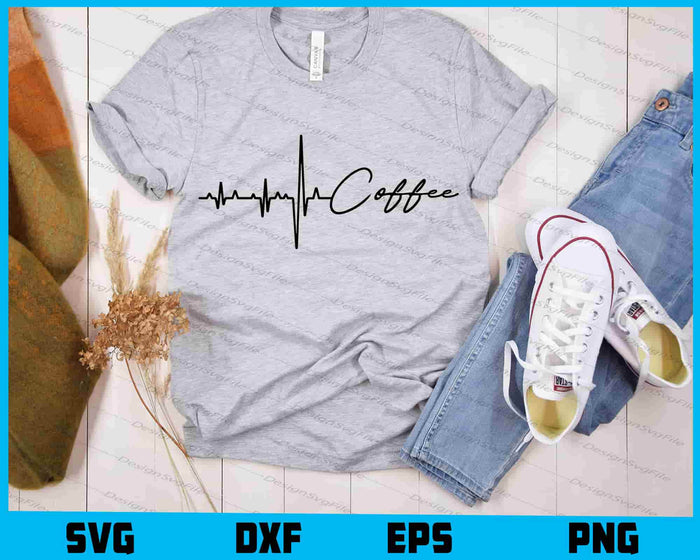 Coffee Heartbeat Lifeline SVG