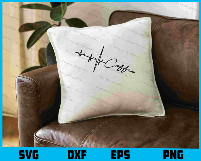 Coffee Heartbeat Lifeline SVG