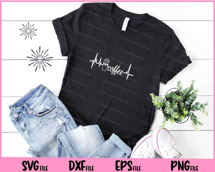 Coffee Heartbeat Lovers Svg Cutting Printable Files  - Premium Cutting Files in SVG, PNG & EPS Formats - Premium SVG Cutting Files for Crafts