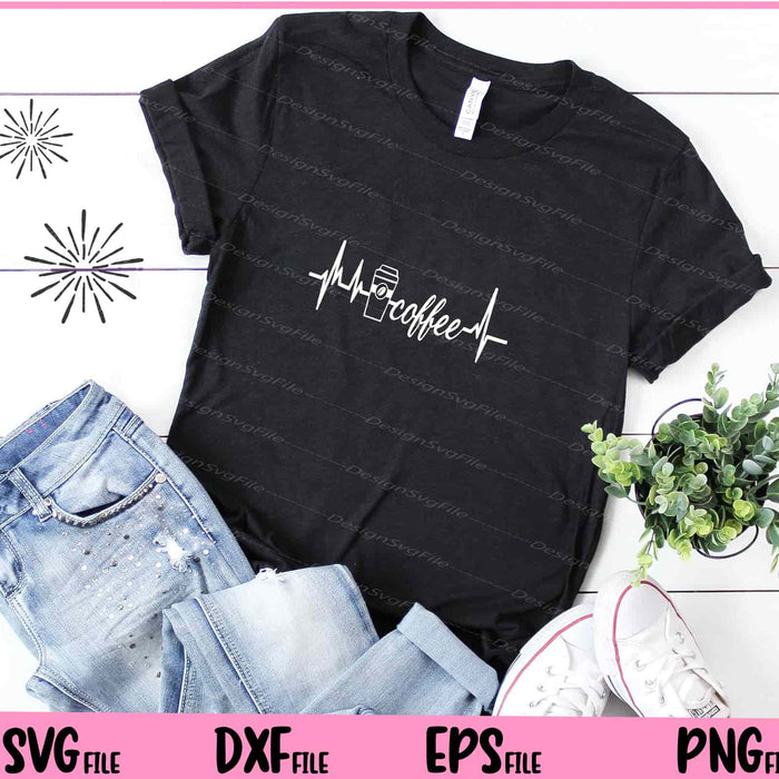 Coffee Heartbeat Lovers Svg Cutting Printable Files  - Premium Cutting Files in SVG, PNG & EPS Formats - Premium SVG Cutting Files for Crafts