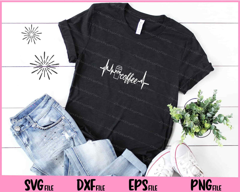 Coffee Heartbeat Lovers Svg Cutting Printable Files  - Premium Cutting Files in SVG, PNG & EPS Formats - Premium SVG Cutting Files for Crafts