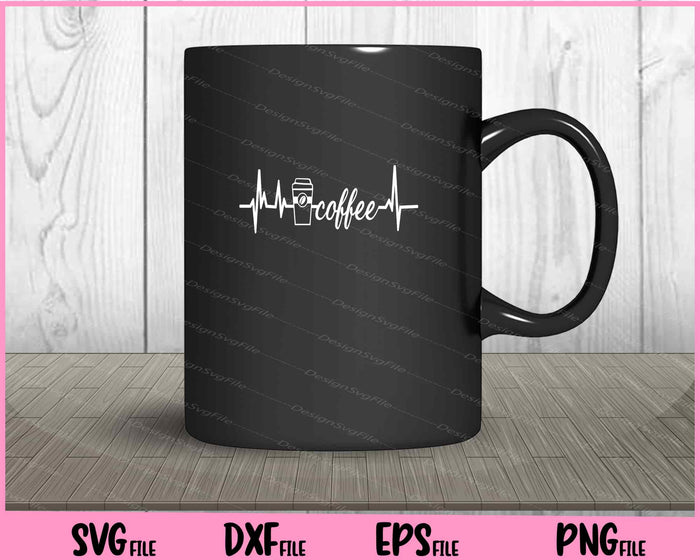 Coffee Heartbeat Lovers Svg Cutting Printable Files  - Premium Cutting Files in SVG, PNG & EPS Formats - Premium SVG Cutting Files for Crafts