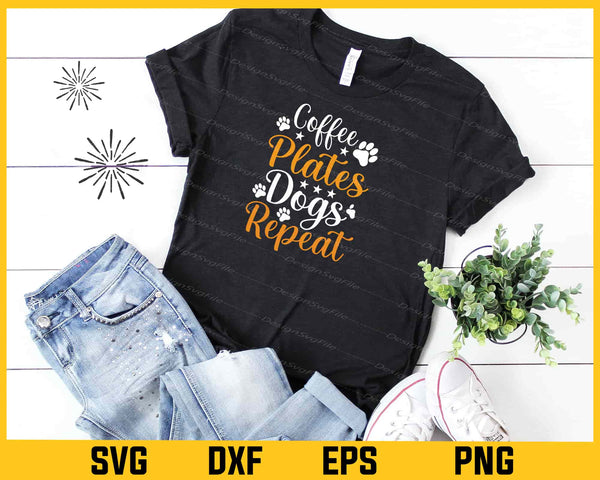Coffee Pilates Dogs Repeat Svg Cutting Printable File