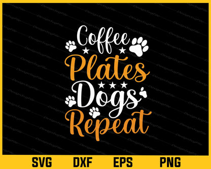 Coffee Pilates Dogs Repeat Svg Cutting Printable File  - Premium Cutting Files in SVG, PNG & EPS Formats - Premium SVG Cutting Files for Crafts