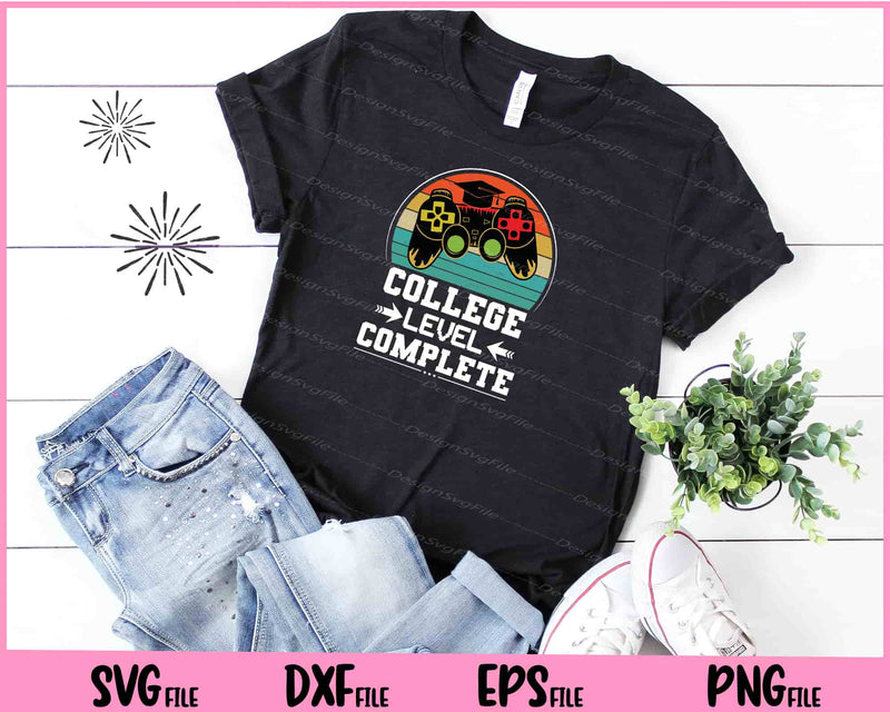 College Level Complete Video Gamer Graduation Svg Cutting Printable Files  - Premium Cutting Files in SVG, PNG & EPS Formats - Premium SVG Cutting Files for Crafts