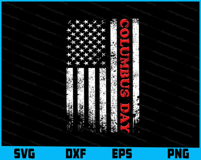Columbus Day American Flag SVG