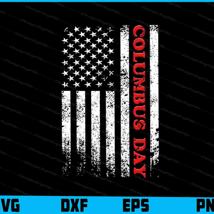 Columbus Day American Flag SVG