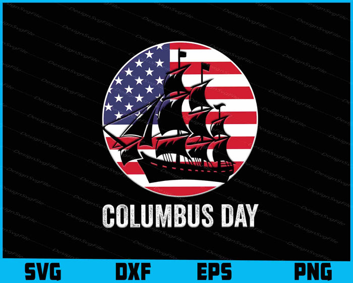 Columbus Day American Flag SVG