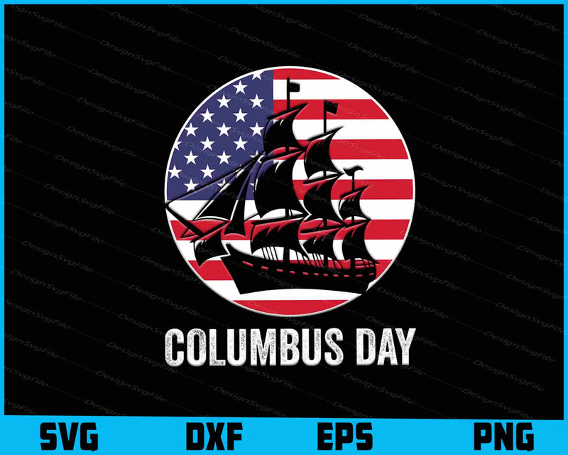 Columbus Day American Flag SVG