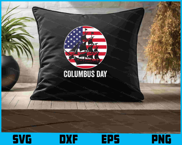 Columbus Day American Flag SVG