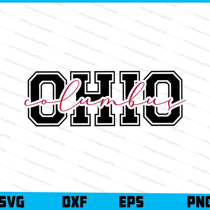 Columbus Script State of Ohio SVG