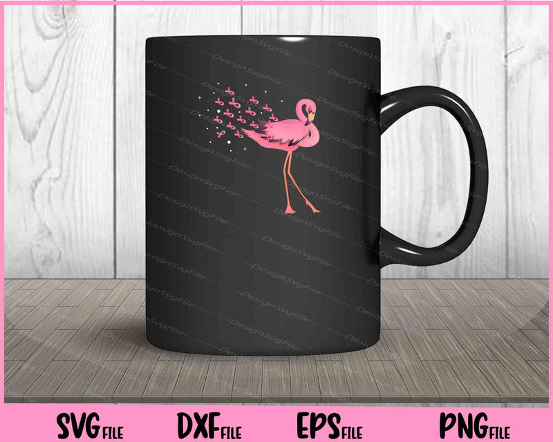 Cool Flamingo Pink Ribbons Support Breast Cancer mug