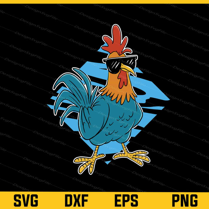 Cool Rooster Funny Svg Cutting Printable File  - Premium Cutting Files in SVG, PNG & EPS Formats - Premium SVG Cutting Files for Crafts