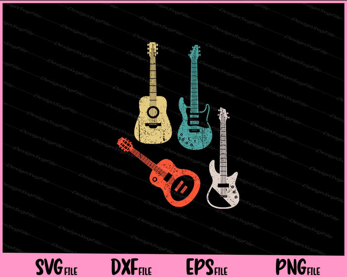 Cool Vintage Guitar Lover Svg Cutting Printable Files  - Premium Cutting Files in SVG, PNG & EPS Formats - Premium SVG Cutting Files for Crafts