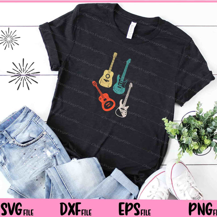 Cool Vintage Guitar Lover Svg Cutting Printable Files  - Premium Cutting Files in SVG, PNG & EPS Formats - Premium SVG Cutting Files for Crafts