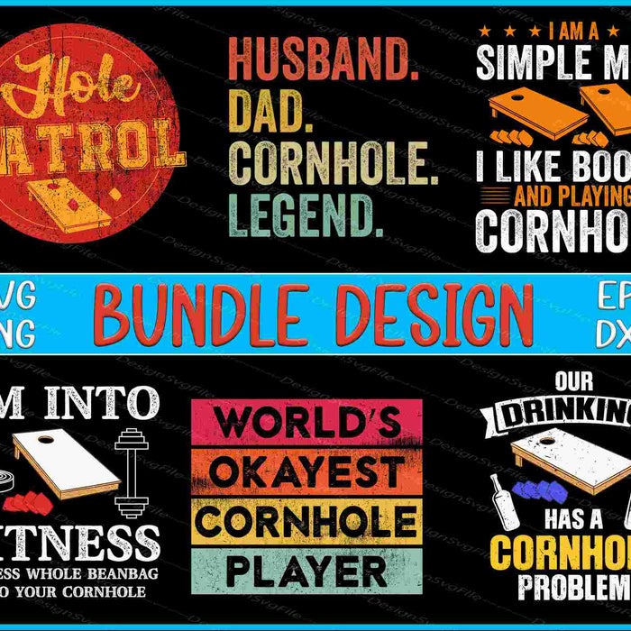 Cornhole Bundle SVG, Cornhole Player PNG