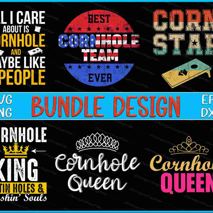 Cornhole Bundle SVG, Cornhole Queen PNG