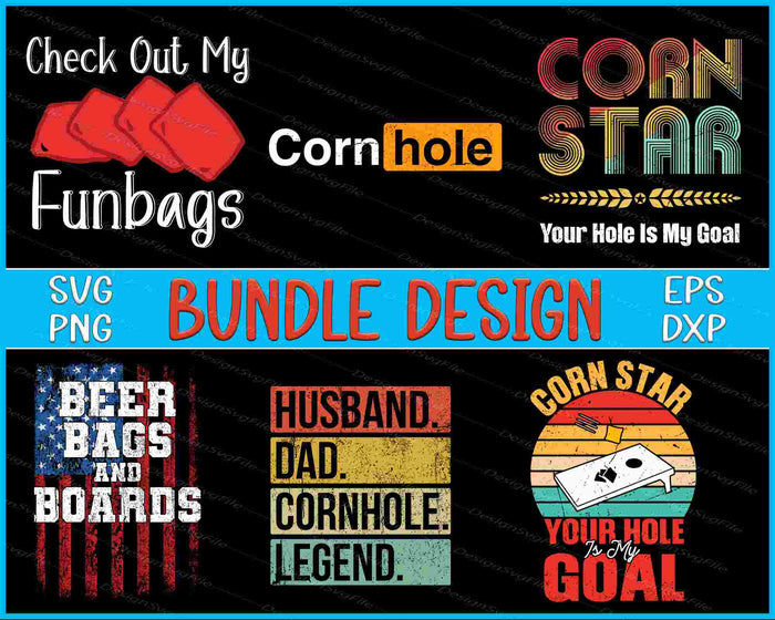 Cornhole Bundle SVG, Cornstar PNG