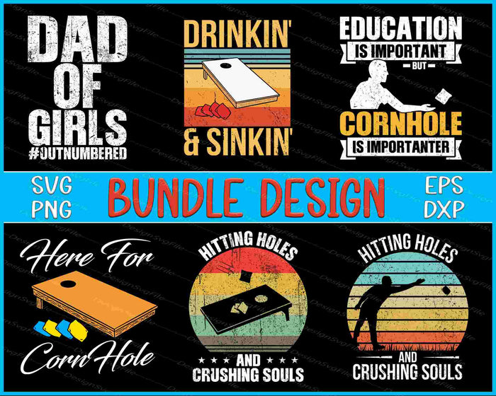 Cornhole Bundle SVG, Drinkin' & Sinkin PNG