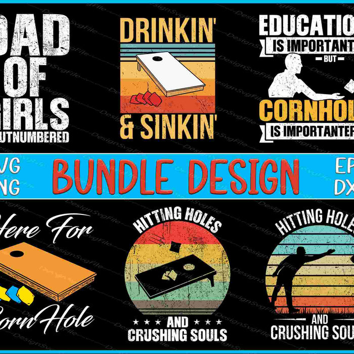 Cornhole Bundle SVG, Drinkin' & Sinkin PNG