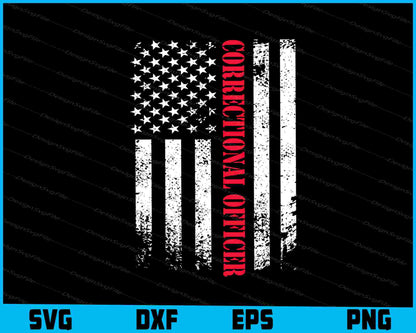 Correctional Officer Flag SVG, American Flag