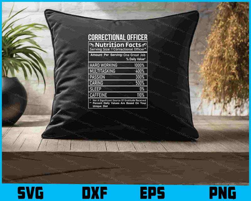 Correctional Officer SVG, Nutritional Facts Shirt