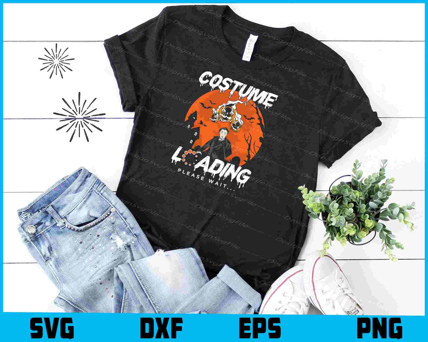 Costume Loading Please Wait Halloween SVG PNG Design Printable File  - Premium Cutting Files in SVG, PNG & EPS Formats - Premium SVG Cutting Files for Crafts