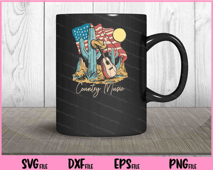 Country Music And American Flag Vintage Guitar Svg Cutting Printable Files  - Premium Cutting Files in SVG, PNG & EPS Formats - Premium SVG Cutting Files for Crafts