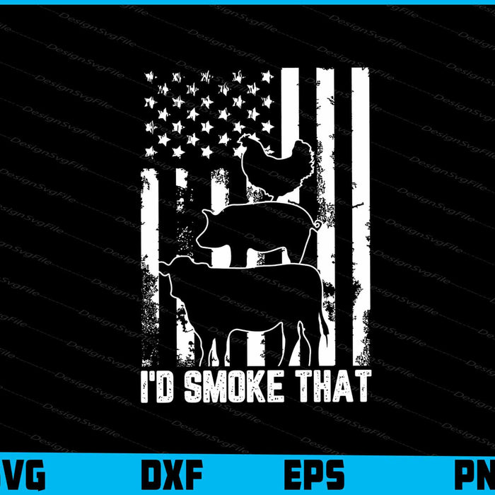 Cow Pig Chicken American Flag SVG, BBQ Shirt