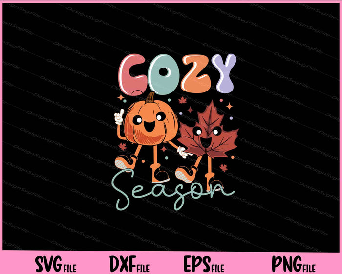 Cozy Season Retro Autumn pumpkin Svg Cutting Printable Files  - Premium Cutting Files in SVG, PNG & EPS Formats - Premium SVG Cutting Files for Crafts