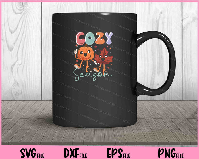 Cozy Season Retro Autumn pumpkin Svg Cutting Printable Files  - Premium Cutting Files in SVG, PNG & EPS Formats - Premium SVG Cutting Files for Crafts