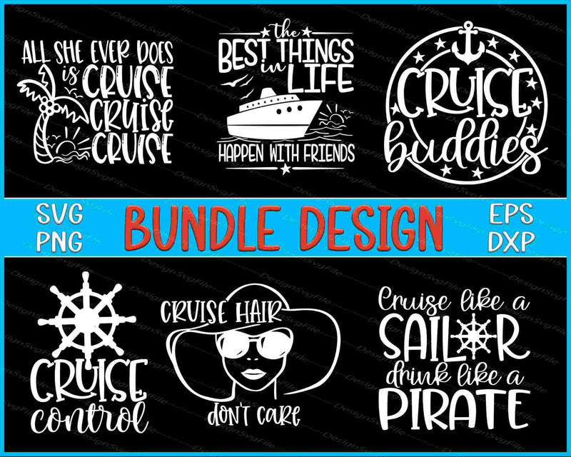 Cruise Bundle SVG, Drink PNG