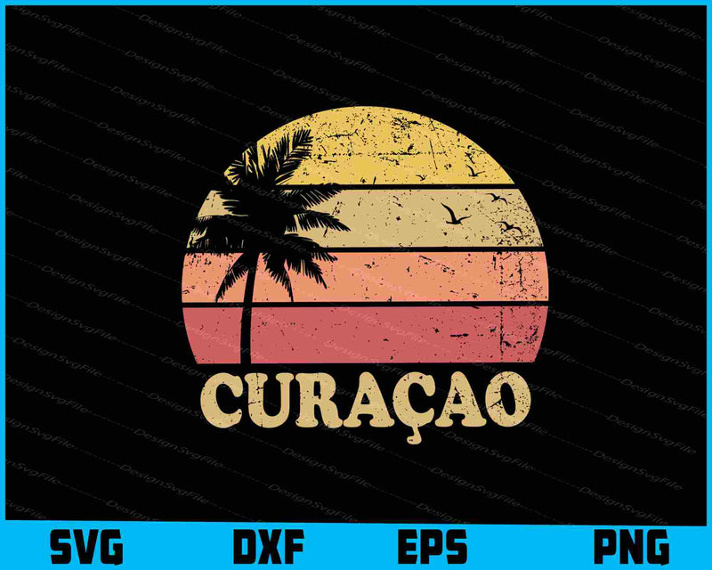 Curaçao Vintage 70s Retro SVG