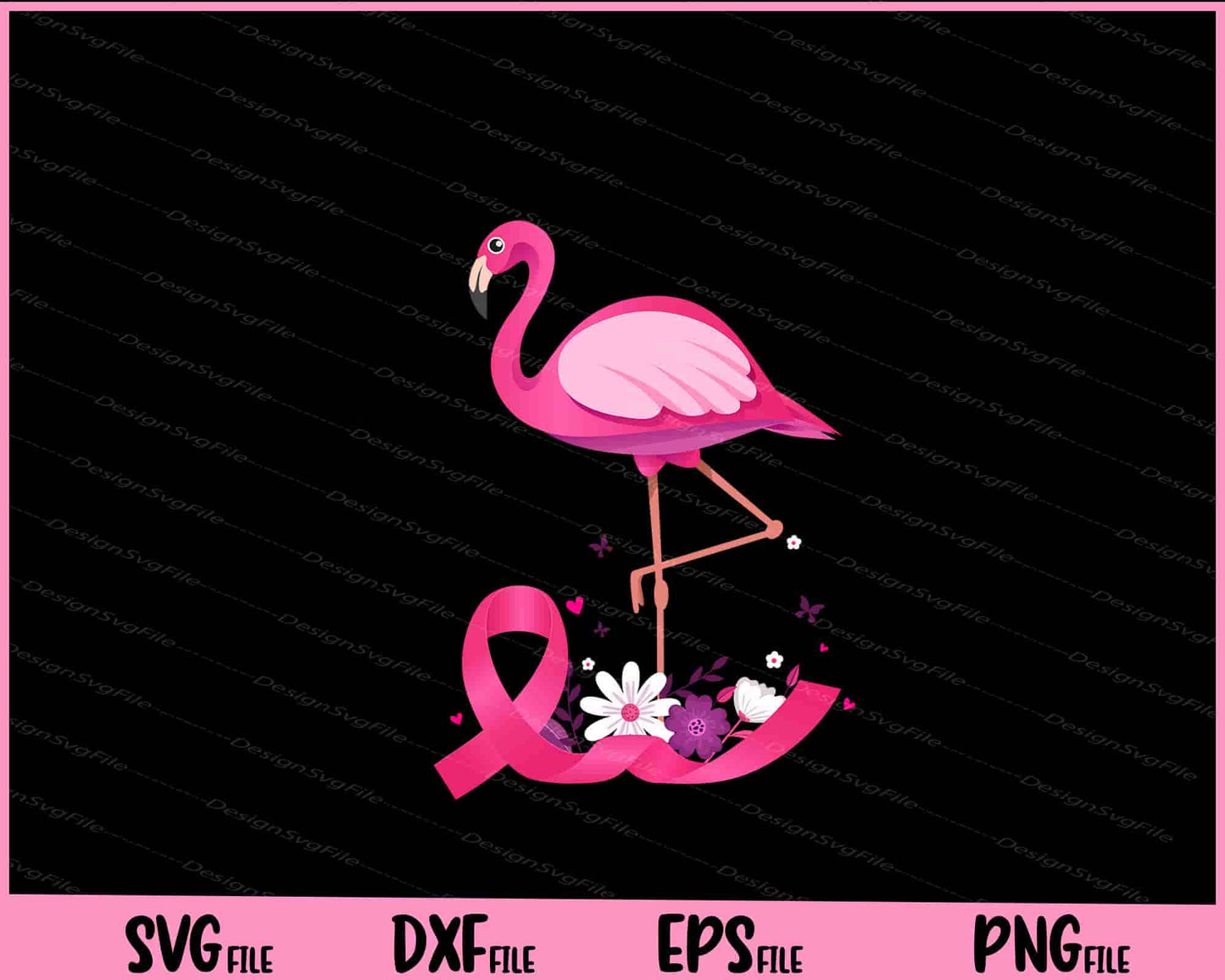 Cute Flamingo Pink Ribbon Breast Cancer Svg Cutting Printable Files  - Premium Cutting Files in SVG, PNG & EPS Formats - Premium SVG Cutting Files for Crafts