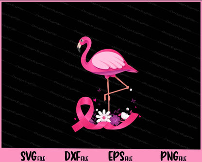 Cute Flamingo Pink Ribbon Breast Cancer Svg Cutting Printable Files  - Premium Cutting Files in SVG, PNG & EPS Formats - Premium SVG Cutting Files for Crafts